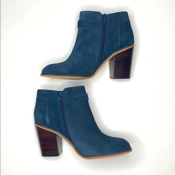 Sole Society LYRIQ Ink Blue Suede Bootie Boots Size 9 - Picture 4 of 7